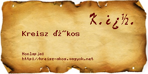 Kreisz Ákos névjegykártya